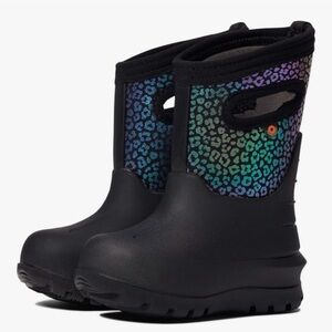 Bogs Toddler Boots Neo Rainbow Leopard Pull Handles Size 1